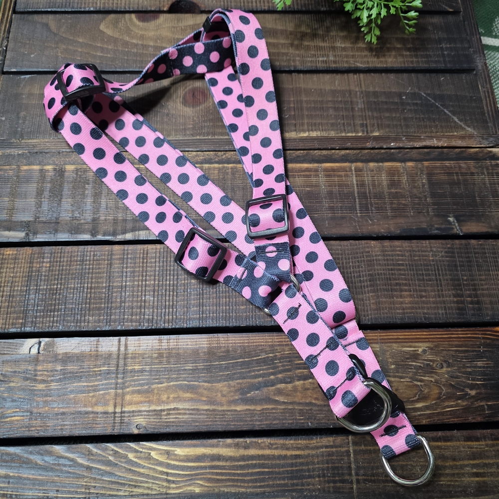 Step In Dog Harness - Pink and Black Polka Dot - L / XL - Yellow Dog Designs